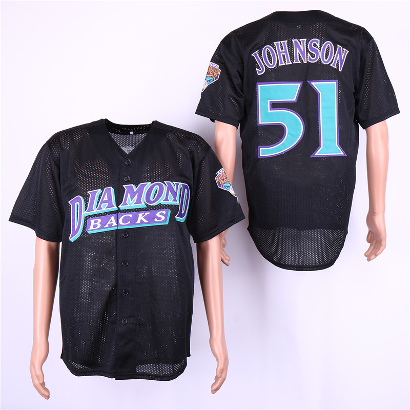 Men Arizona Diamondback #51 Johnson Black MLB Jerseys->arizona diamondback->MLB Jersey